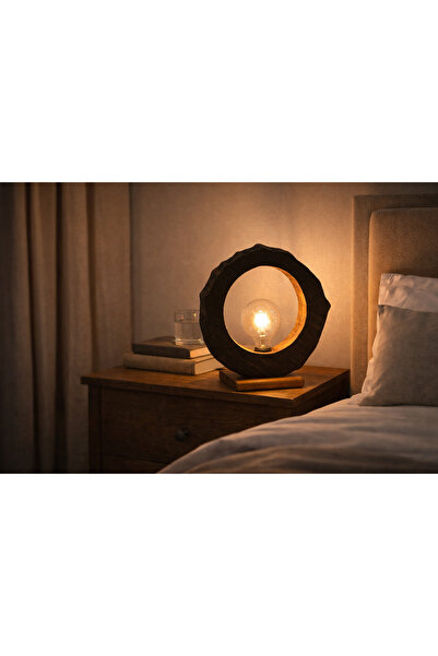 CNC WOOD STYLE Doğal Kütük Abajur