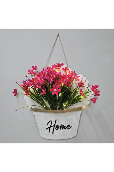 STDEKOR Door and Wall Decoration with Led Lights and Fuchsia Narcissus Flowers