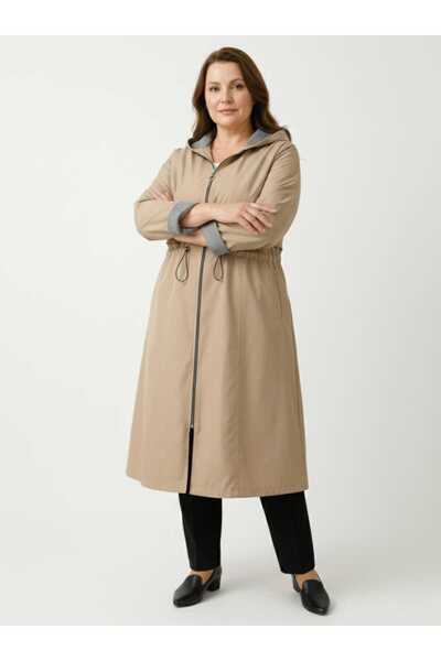 LOVE KAPÜŞONLU TRENÇKOT