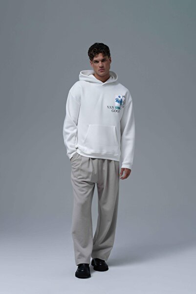 SAW Urbanity Van Gogh Irises Oversize Sweatshirt Erkek Ekru