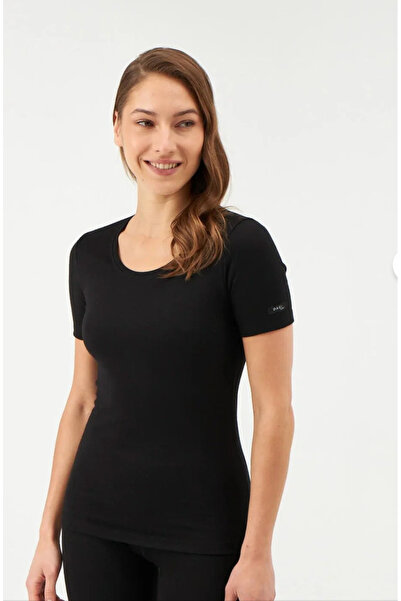 Dagi Top termic cu mânecă scurtă pentru femei, cu guler 0