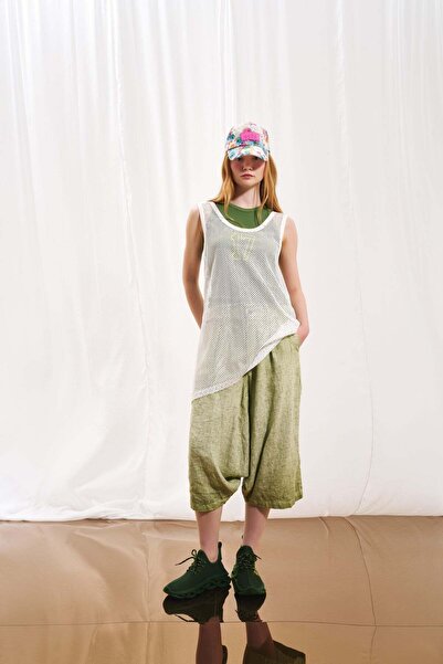 VDR White Mesh Asymmetrical Tank Top 17054