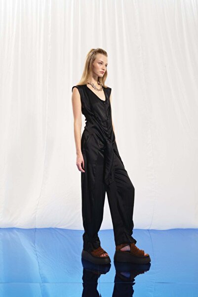 VDR Black Satin Jumpsuit 17262