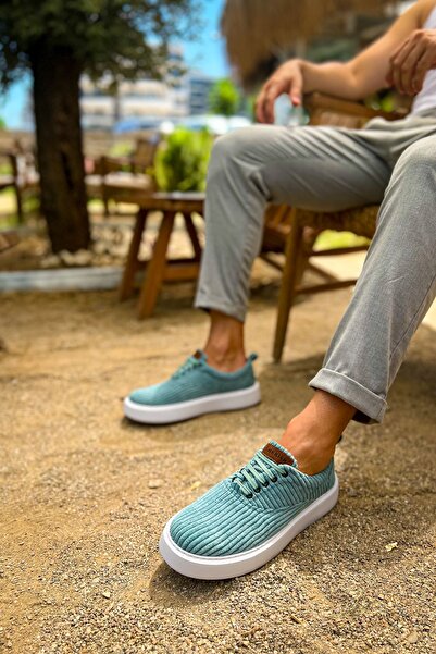 Lucy Shoes Yg173 Velluto Men's Casual Lace-Up Velvet Fabric Sports Sneaker Shoes Kkbt - Green