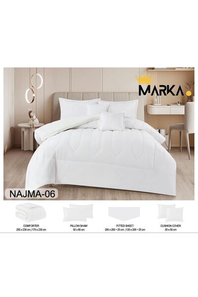 Marka A winter double bedspread that combines elegance and beauty to give you warmth and comfort. Includes 6 pieces: a quilt measuring 250*230 cm.