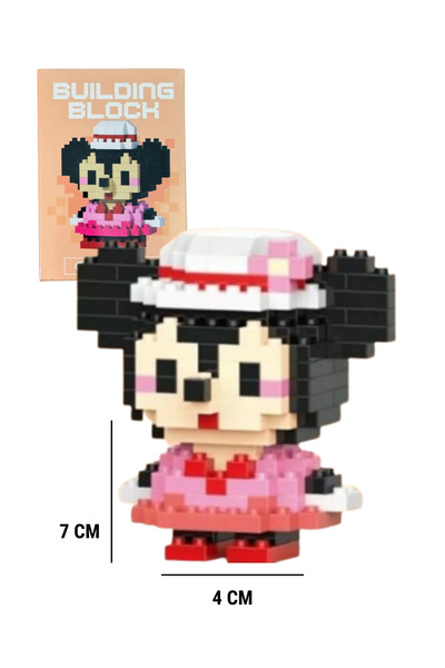 WUNİT Bricks Miny Mouse Mickey Mouse AilesiKarakter Figürü 3D Yapboz Puzzle Y...