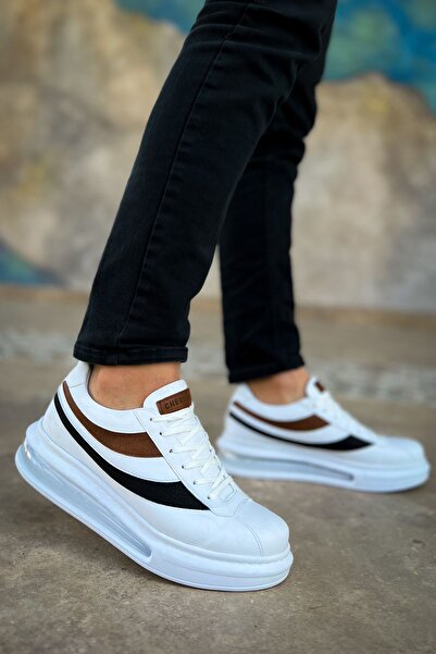 Lucy Shoes Yg172 Ariasa Men's Casual Lace-Up Leather Sports Sneaker Shoes Cbt - White