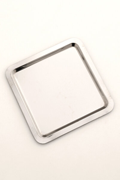 AKSESUAR EVRENİ Orlen Single Stainless Steel Coffee Presentation Tray Serving Tea Tray Decorative Tray