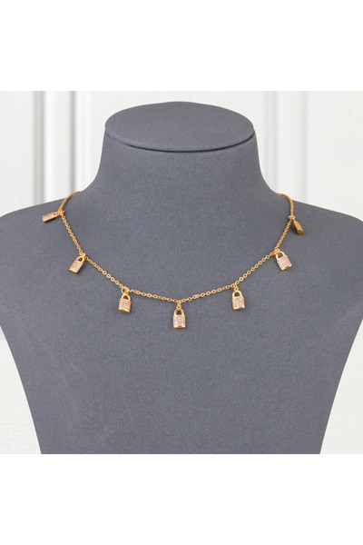 Un Choker Gold Alternative Golden Love Lock
