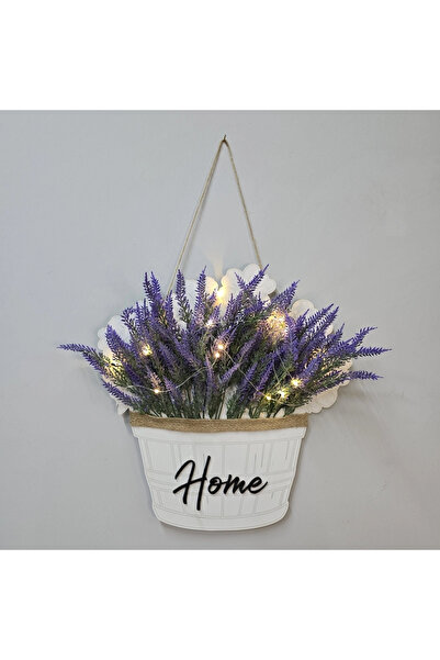 STDEKOR Led Işıklı ve Lavanta Çiçekli Kapı ve Duvar Dekoru