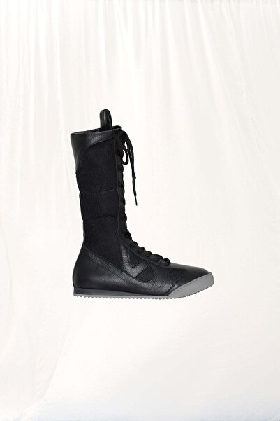 VDR Black Leather Sports Boots Balboa