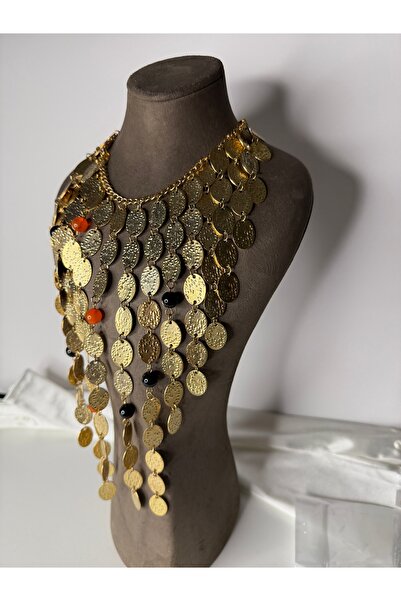 B3 Aksesuar Nomad Gold Otantik Pullu Kolye