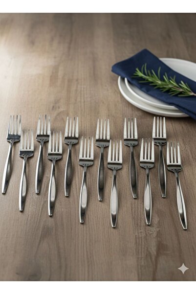 aktaş home Lizbon Tatlı Çatalı 12 Adet Paslanmaz Çelik