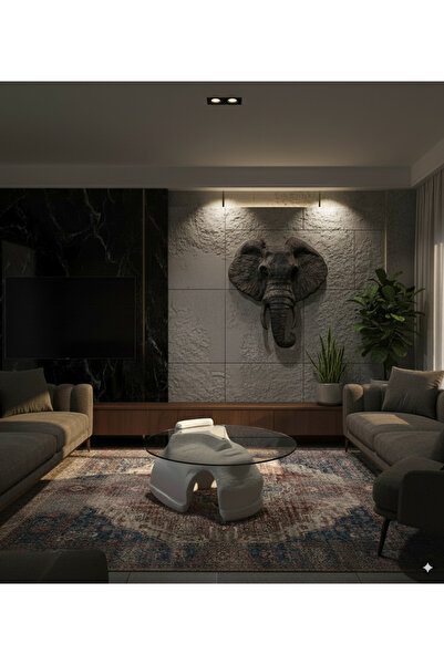 orienss Heykel Formlu El İşçiliği Cam Sehpa