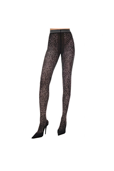 Penti Dark Gray Zesütyenleopard Pantyhose