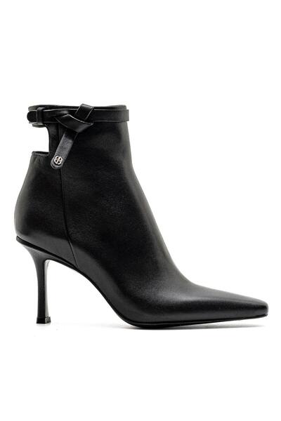 Sofia Baldi Manse Black Genuine Leather Women's Heel Boots