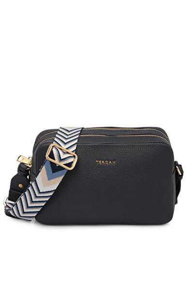 Tergan Lacivert Hakiki Deri Kadın Çapraz Askılı Çanta - S25K1BC80518-A38