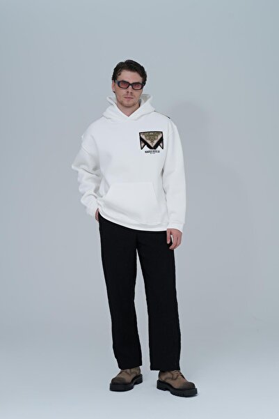 SAW Urbanity Memories Never Die Oversize Sweatshirt Erkek Ekru