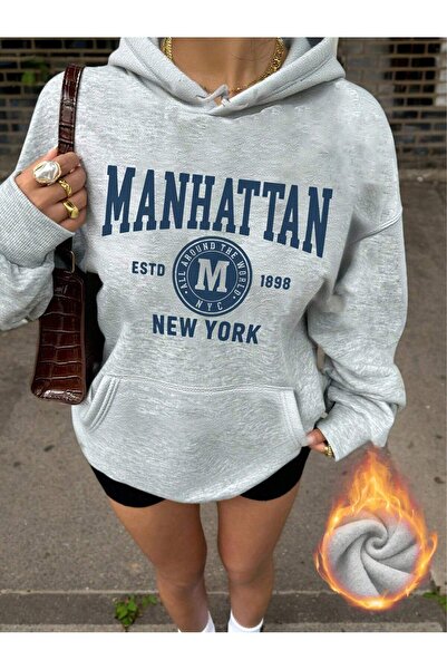 DAXİS Sportwear Company Φούτερ με στάμπα Μανχάταν και κουκούλα
