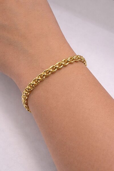 XUPING JEWELRY Gold Renk Kalın Örgü Zincir Kadın Bileklik