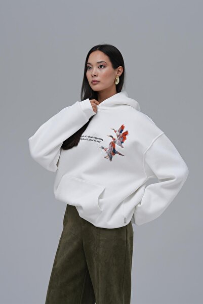 SAW Urbanity Wings Oversize Sweatshirt Kadın Ekru