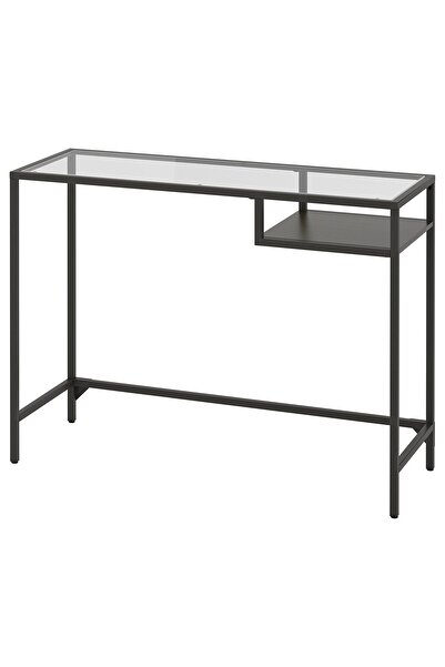 AZOZ MERCHLY Laptop table, black-brown/glass, 100 x 36 cm