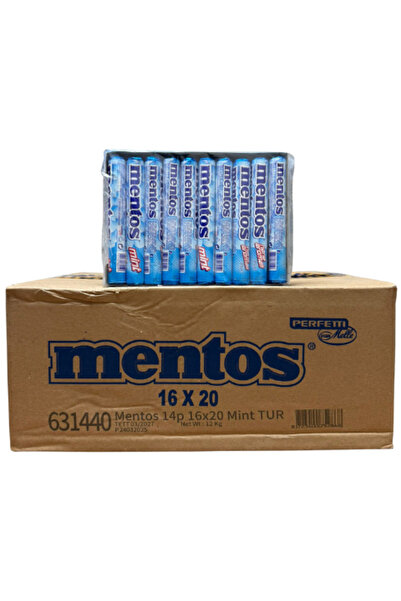 Mentos Mint Flavored Chewy Dragee Candy (37.5 Gr * 20) * 16 Pieces