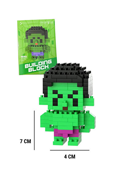 WUNİT Bricks Hulk Süper Kahraman Karakter Figürü 3D Yapboz Puzzle Yapı Oyunca...