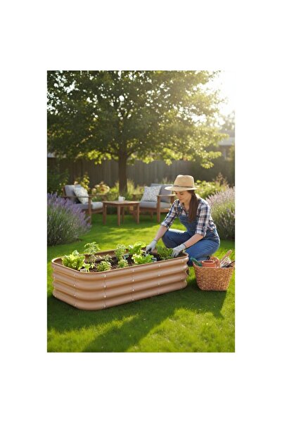 Bahçe kulesi Modüler Yükseltilmiş Bahçe Sebze Yatağı No:4 (110X60) Bej
