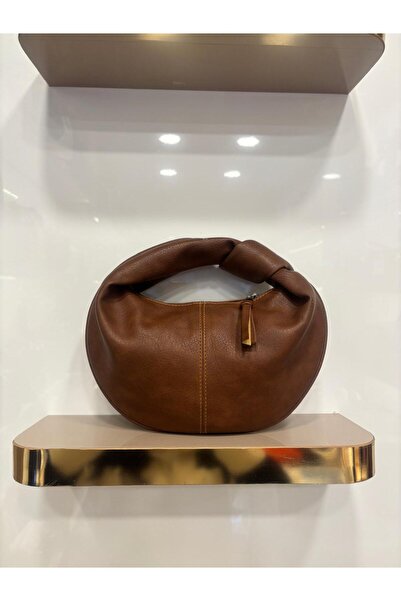 Larolina Women's Tan Faux Leather Mini Knotted Handbag