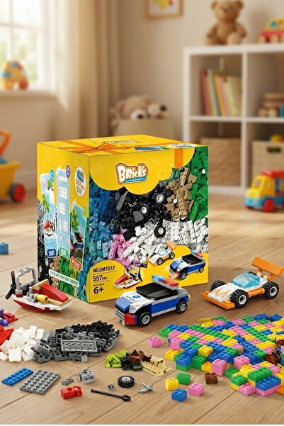 craftivio 557 Parça Yapı Oyuncak Uyumlu Yapı Blokları Seti - Polis Arabası Ya...