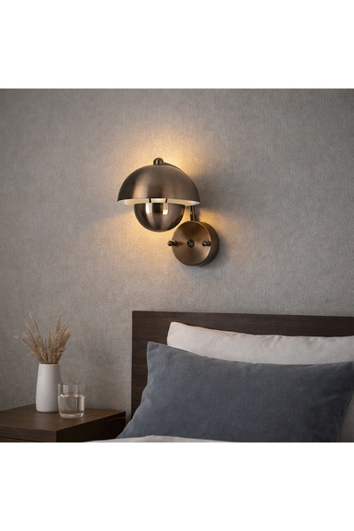 MOİRA Dekor Metal E/14 Antique Sconce with Lampholder Modern Living Room Bedroom Wall Lamp, Eylul-15683-A