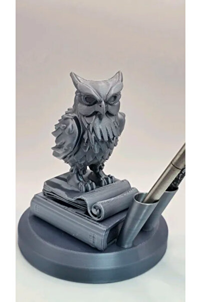 HasFar Tech Desktop Pen Holder with Owl Figure – Decorative Book Pen Holder