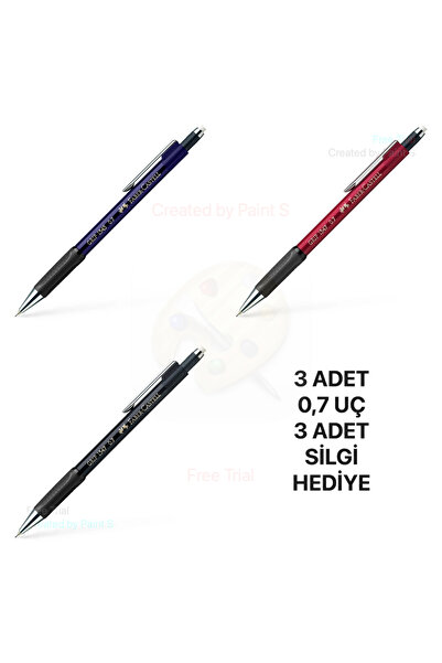 Faber Castell 1347 Versatil Uçlu Kalem 0.7 NAVY BLUE MAVİ SİYAH ve BORDO 3'LÜ...