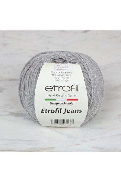 Etrofil خيط جينز 064 رمادي اللون، خيط محبوك لفستان صيفي قصير، خيط قطني بتصميم...