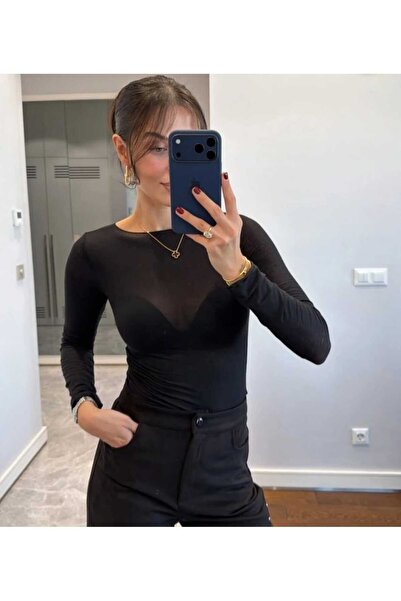 Bak'ap Premium Boat Neck Transparent Blouse