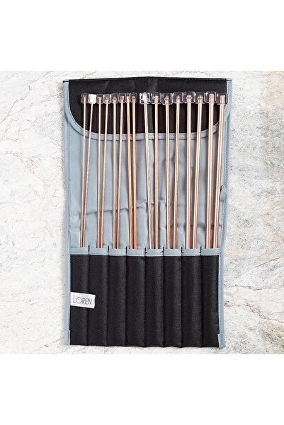 ElyxStore مجموعة من 8 إبر حياكة - 35 سم - مع حقيبة حمل خاصة