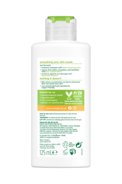 Simple Kind to Skin SPF 15 Güneş Korumalı Nemlendirici 12 Saatlik Nem 125 ML