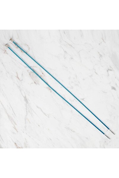 ElyxStore إبرة حياكة معدنية زرقاء اللون مقاس 2.5 ملم - ذات طرف فضي