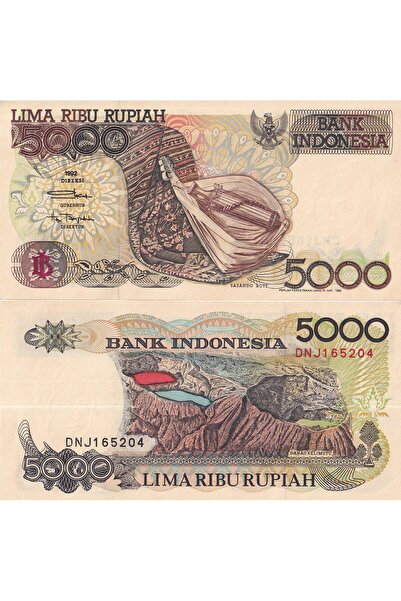 emir koleksiyon coin & paper collection Endonezya 1992 Yılı 5000 Rupiah Yaban...