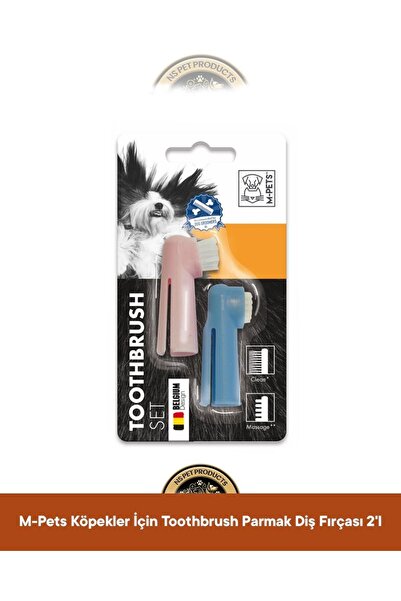 M-PETS Köpekler İçin Toothbrush Parmak Diş Fırçası 2'li