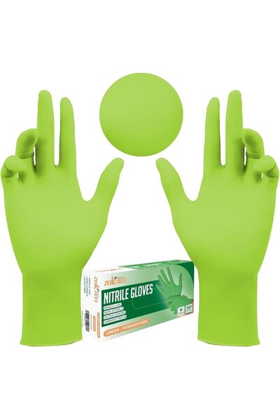 Zalcoon قفازات فحص النتريل للاستخدام مرة واحدة، خالية من البودرة واللاتكس، مثالية للمطاعم والصالونات والمطابخ