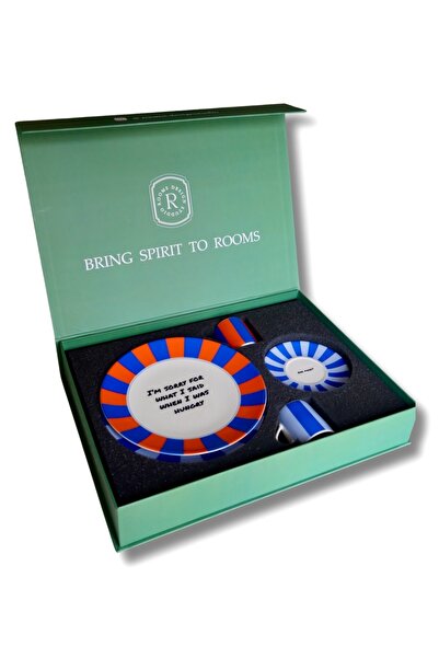 Rooms Design Studio Table Talks Duo Set Mavi Hediye Kutulu