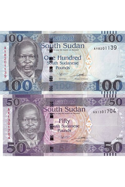 emir koleksiyon coin & paper collection Güney Sudan 2019 Yılı 50 - 100 Pound ...