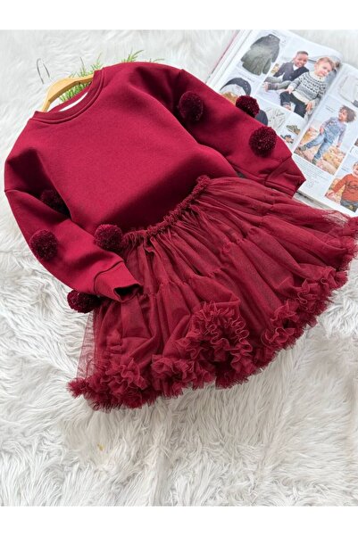 sobekidstore Girl's Sweat Tutu Skirt Set Sweat 3Ip Fleece-Lined Lined Skirt