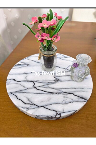 Taş Devri İSM Mermer sunumluk,Mermer sunum Tepsisi,27 cm.