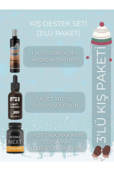 Voonka Next Kış Destek Seti - 3 lü Paket - Kozalak Şurubu - Lugol's Solüsyon ...