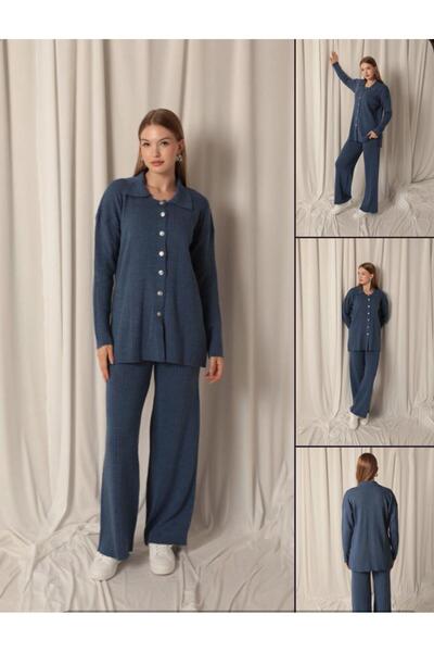 Abalı Yeni sezon triko kışlık 2li takım Durk park flags model