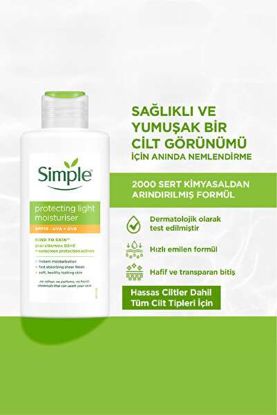 Simple Kind to Skin SPF 15 Koruyucu Yüz Nemlendiricisi 125 ML – 12 Saatlik Nem