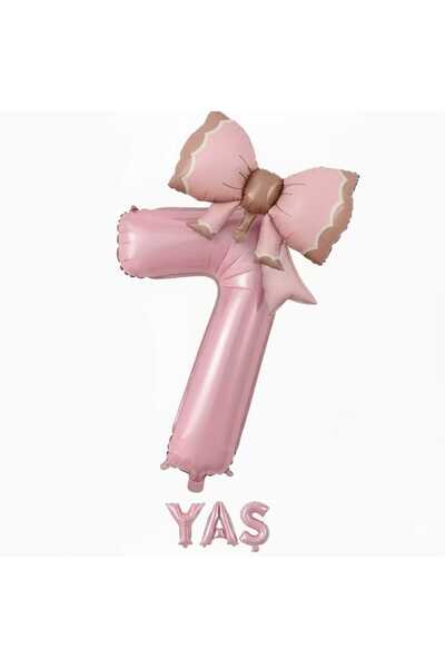 ÇITIPITISTORE pembe renk 2 li rakam fiyonk folyo balon